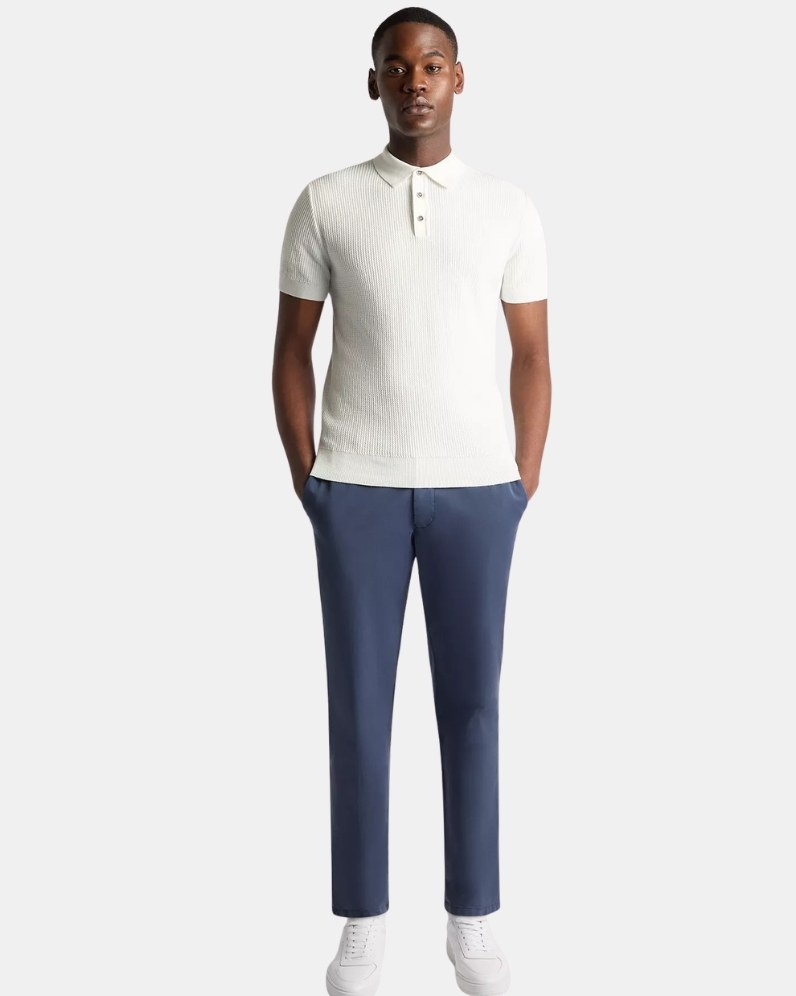 Rib Knit Polo Shirt