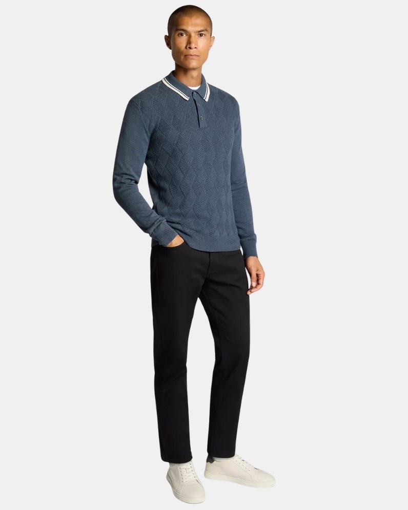 Textured LS Polo