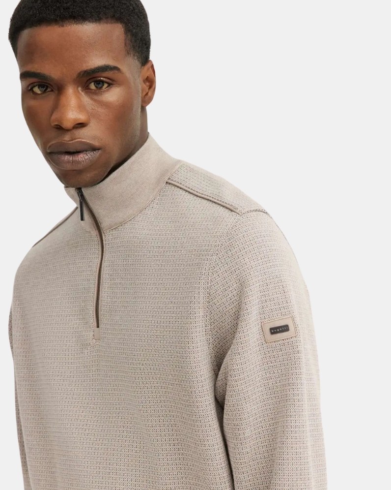 Half Zip Textured Jumper
