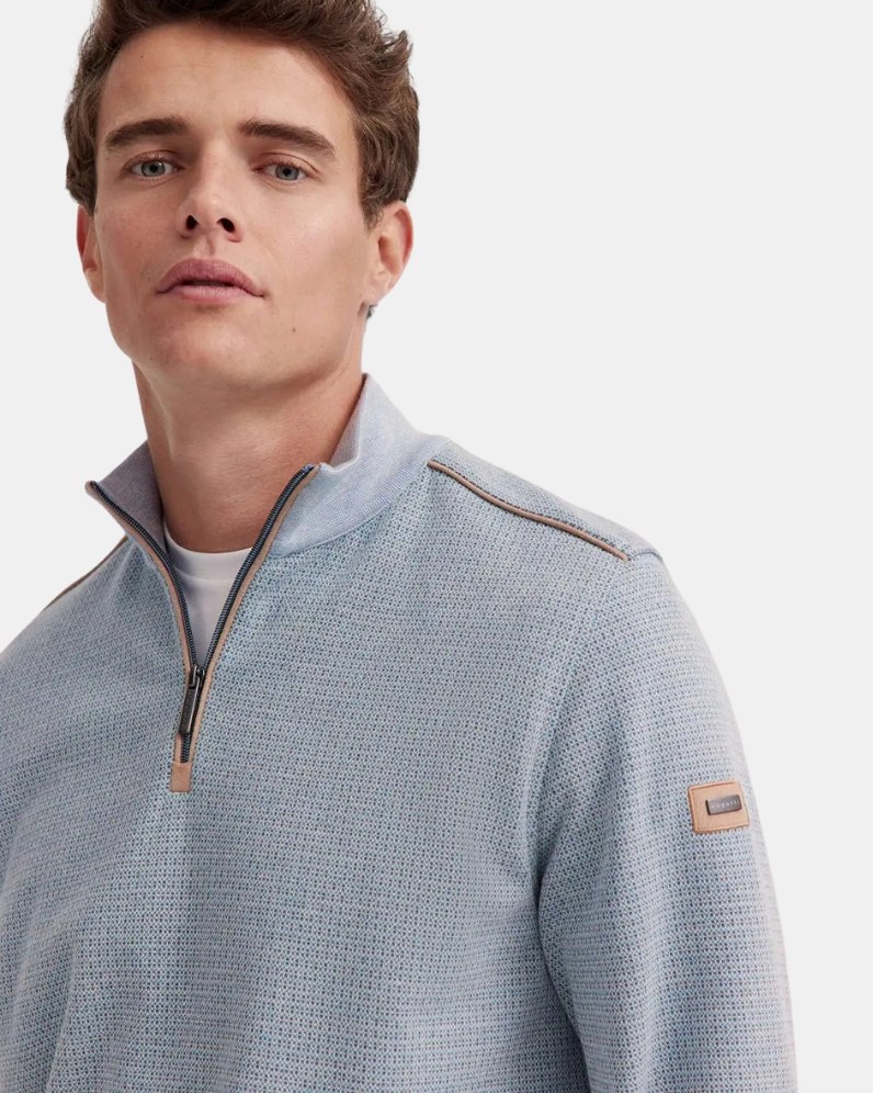 Half Zip Textured Jumper