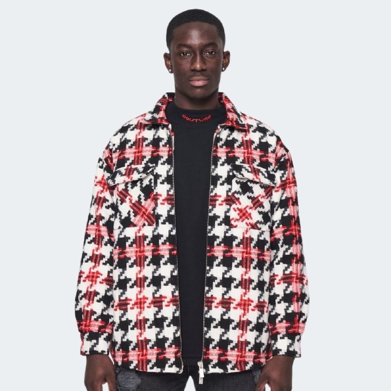 The Couture Club Digital Check Shacket