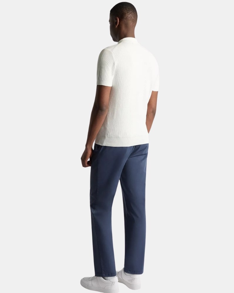 Rib Knit Polo Shirt