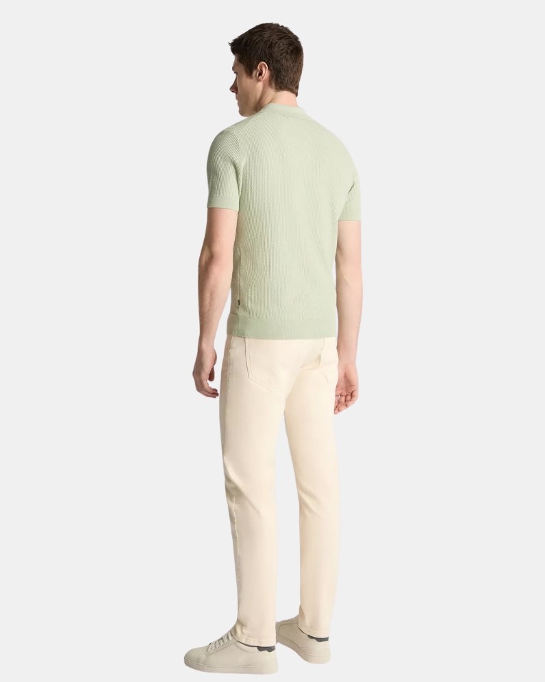 Rib Knit Polo Shirt