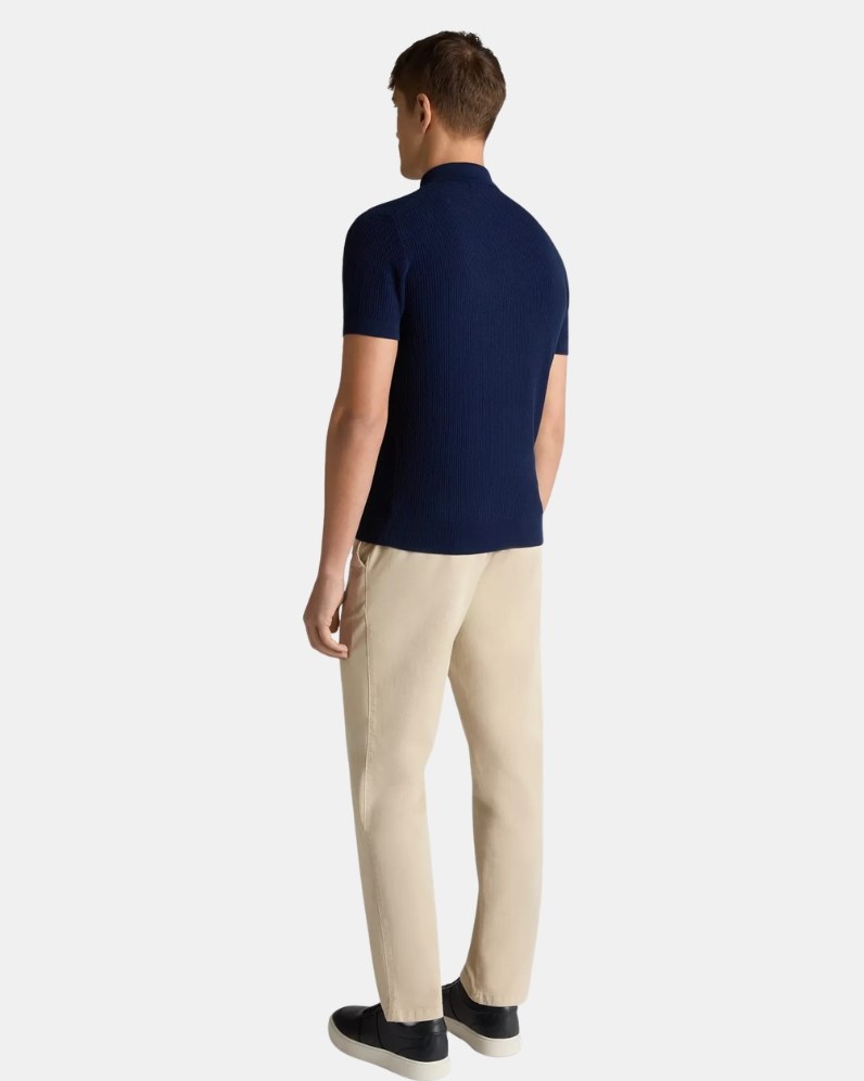 Rib Knit Polo Shirt