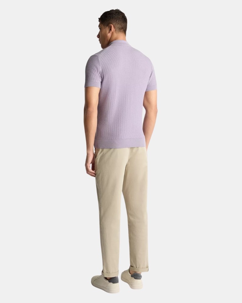 Rib Knit Polo Shirt
