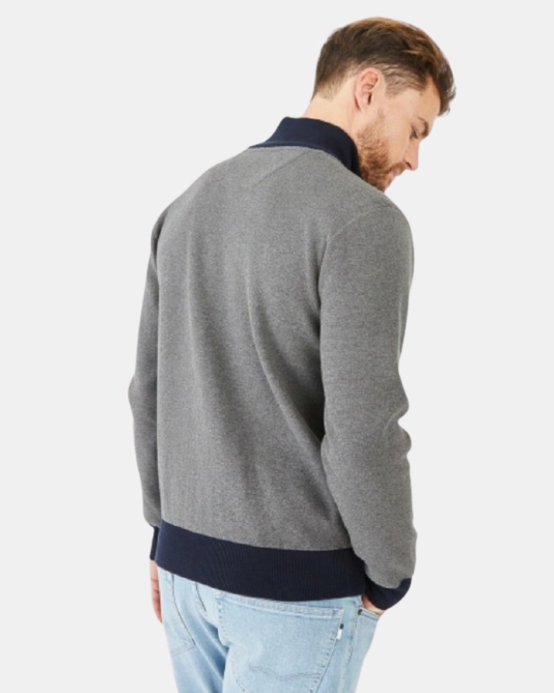 Full Zip Textured Knit