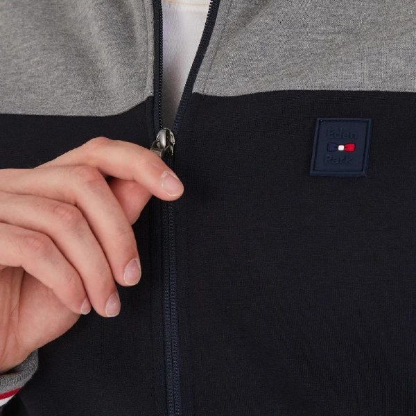Eden Park Contrast Full-Zip Sweater