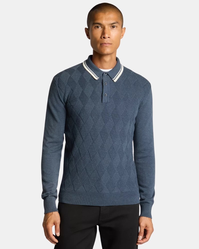 Textured LS Polo