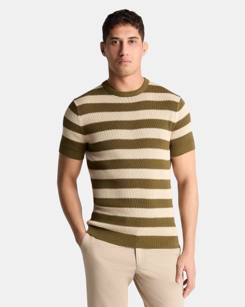 Stripe Knit T-Shirt