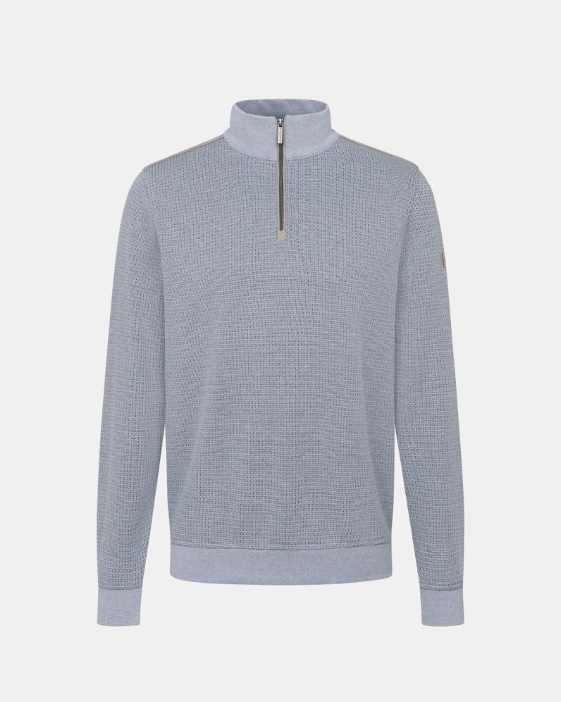 Half Zip Textured Jumper