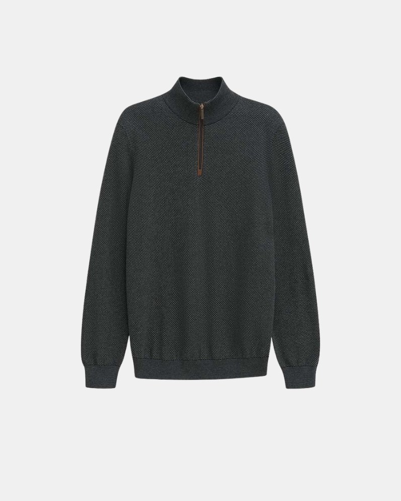 Textured Half Zip Jumper