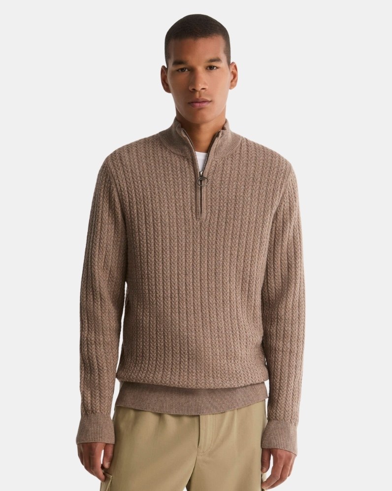 Herringbone Half Zip Jumper