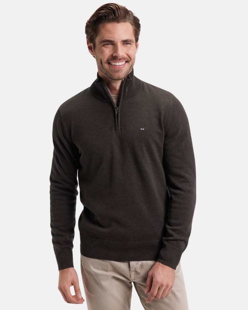 Cotton Half Zip Jumper