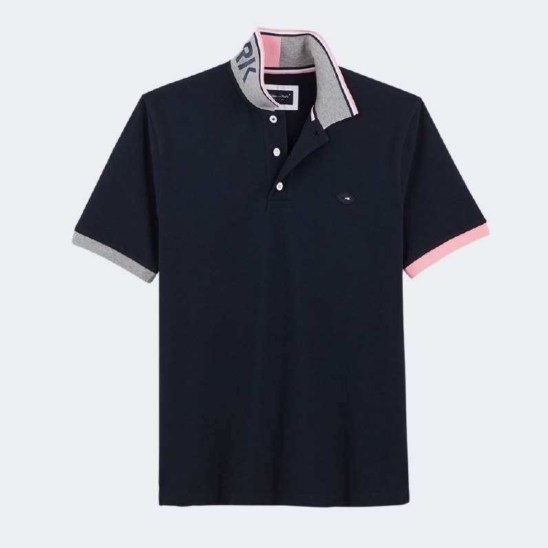Polo logo knitted tape blanc homme - Tommy Hilfiger