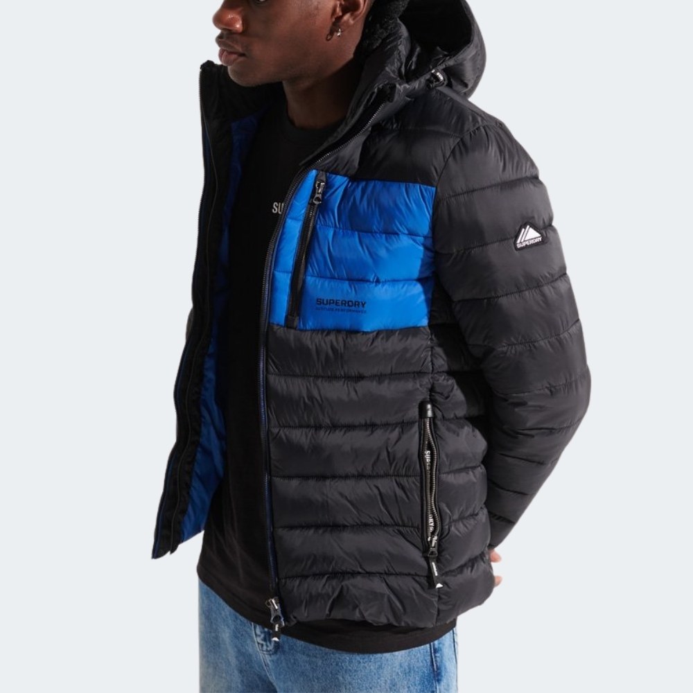 black puffer jacket superdry