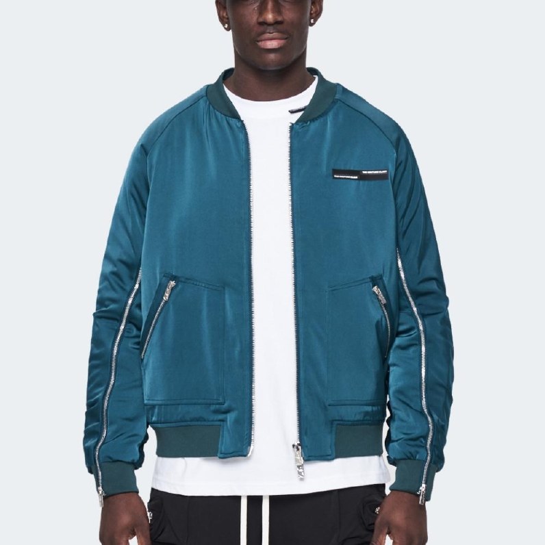 The Couture Club Satin Ruched Bomber Jacket