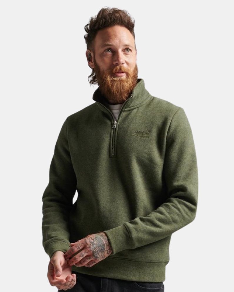 Superdry Vintage Logo Emb Henley Half Zip