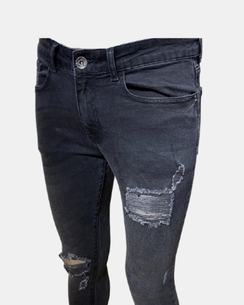 Enzo Venice Faded Ripped Skinny-Stretch Jeans thumbnail