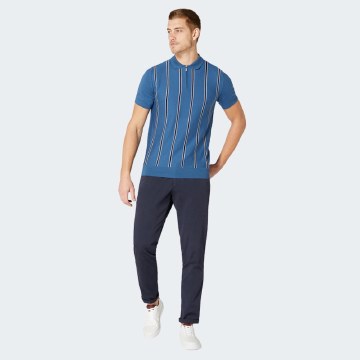 Remus Uomo Knitted Cotton Stripe Polo thumbnail