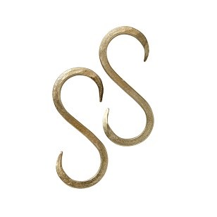 Hammered S Hook Gold 1ct