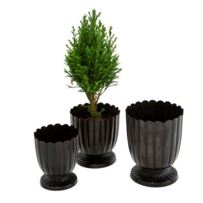 Floralis Metal Urn Black Large