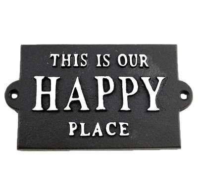 Happy Place Sign Black