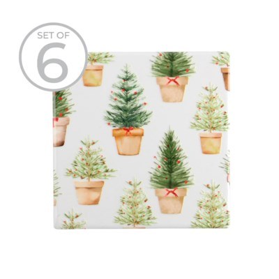 Coasters Tree In Pot 6ct