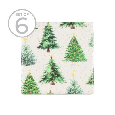 Coasters  Xmas Tree 6ct