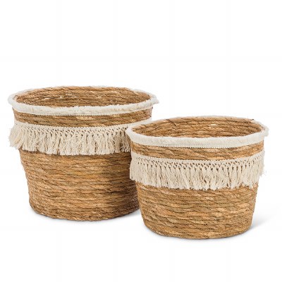 Basket With Fringe &quot;as Is&quot; 1ct