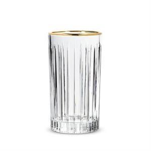 Ribbed Highball Gold Rim