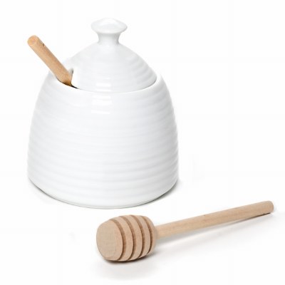 Bee Hive Honey Pot With Dauber