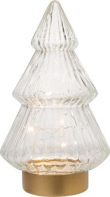 Glass Cone Tree Led 9in