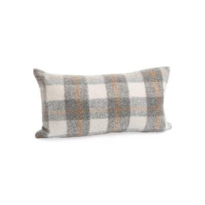 Check Grey/beige Pillow 22in