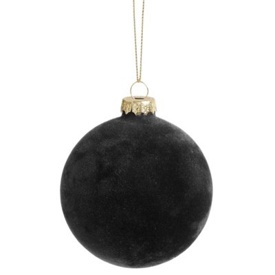 Ornament Velvet Ball Black 1ct