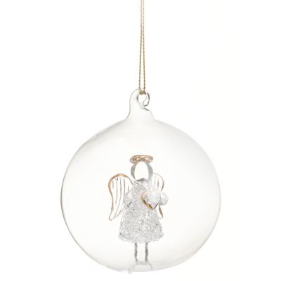 Angel In Glass Ornament 1ct
