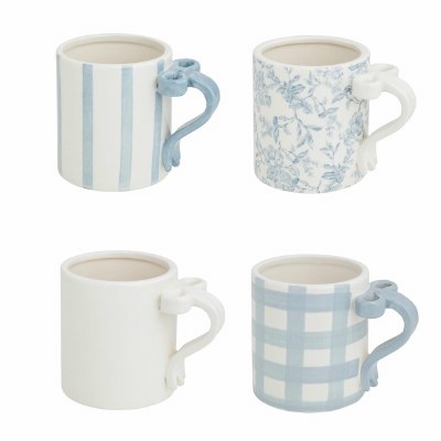 Mug Bow Stripe Blue 1ct