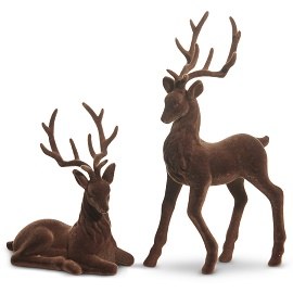 Sitting Deer Brown Flocked 1pc