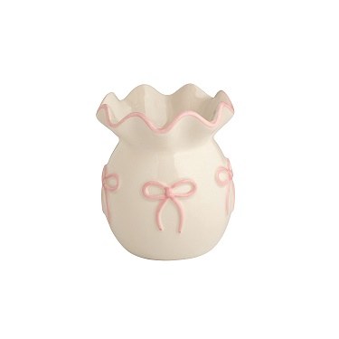 Ruffle Bud Vase Pink Bows