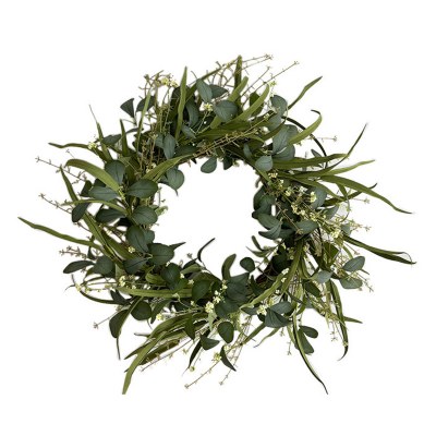 Wreath Green With White Flower