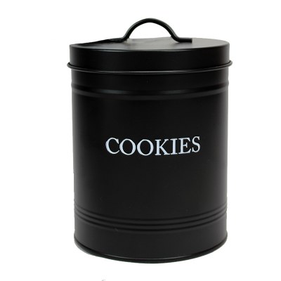 Cookie Tin Metal Black