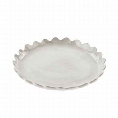 Scalloped Plate Oval White
