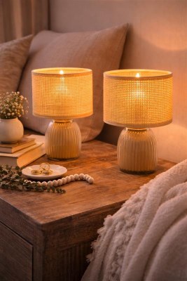Lamp Led Rattan 1ct