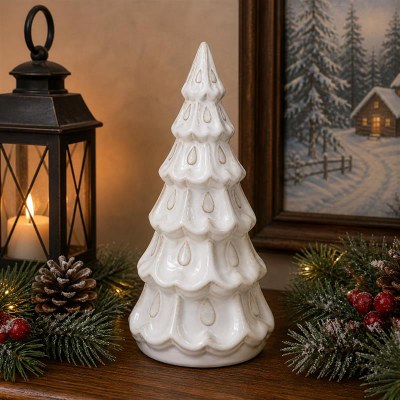 Ceramic Tree White 10in