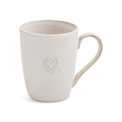 Embossed Heart Mug White