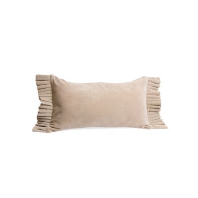 Cushion Velvet 22in Beige