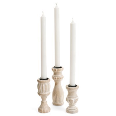 Candle Holder Wood 1ct Small