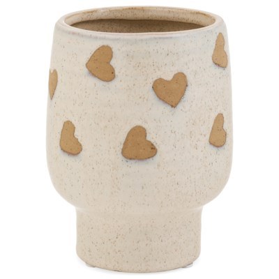 Heart Stoneware Vase Wide