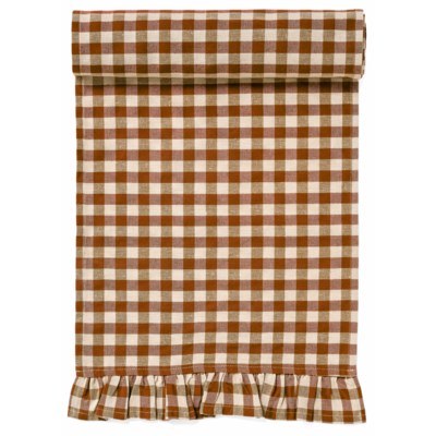 Gingham Check Runner 6ft Brick