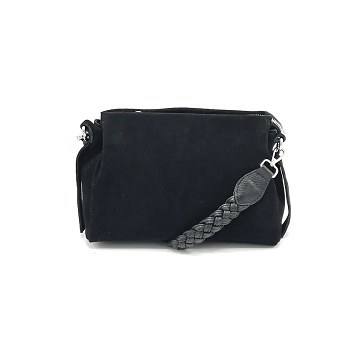 Braided Suede Purse Black