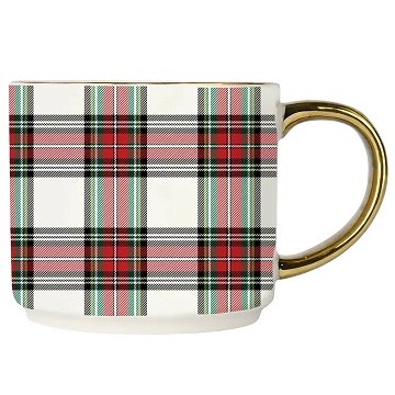 Mug White Plaid